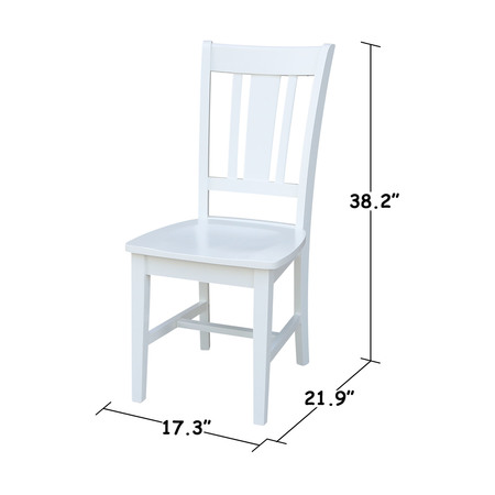 International Concepts Set of 2 San Remo Splatback Chairs, White C08-10P